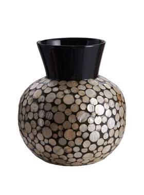 中古摆件高级感客厅金贝竹制花器