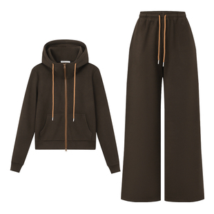 孙文秀studio氧气套装超显瘦懒人穿搭轻柔保暖连帽卫衣套装简约冬