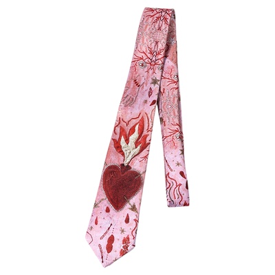 山本耀司日系风花与骨印花领带