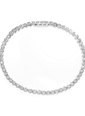 AHCHOO 静奢风高级感小众圆形莫桑石手链S925纯银网球链送礼