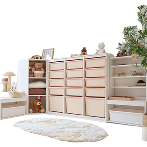 韩国ins奶油风儿童玩具收纳柜绘本架玩具架拐角储物柜衣柜环保