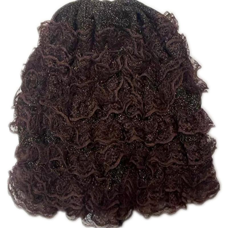 夏季新款超薄蕾丝边弹力美人纱妈妈帽遮阳防尘遮白发中老年包头帽