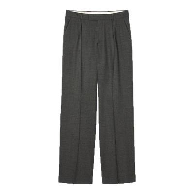 SANDRO男装法式绵羊毛直筒西装裤