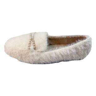 网红仙女风加绒豆豆鞋穆勒鞋女鞋子2026新款秋冬季外穿毛毛鞋棉鞋