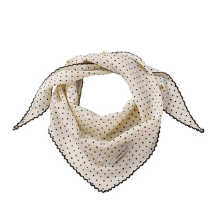 芝士商店~高级感超好看的白色波点丝巾女2026正流行绝美三角头巾