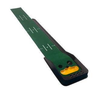 新款高尔夫推杆练习器室内办公室训练GOLF带轨道便携式三洞推杆毯