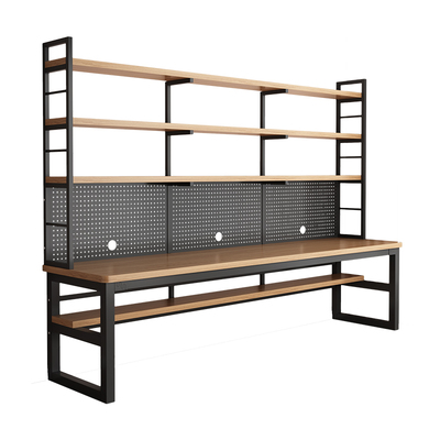 实木电脑桌双人学习桌洞洞板书桌