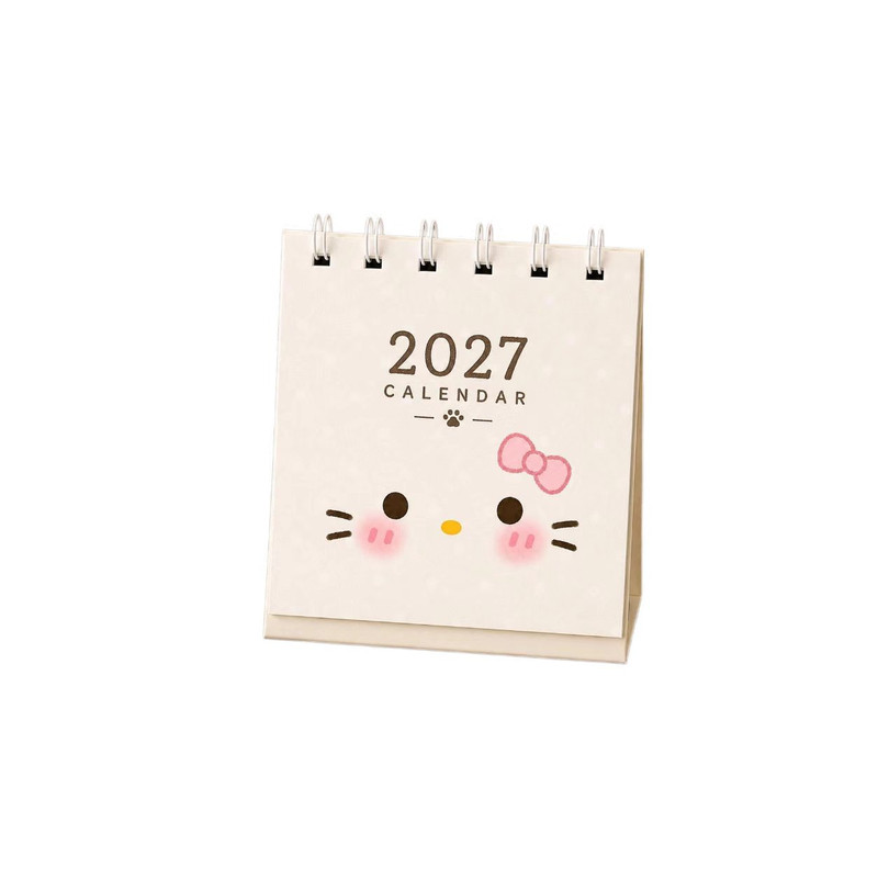 超萌表情2027年小台历ins风高颜值少女心学生迷你小日历桌面摆饰