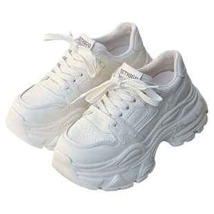 显脚小老爹鞋女2025新款爆款百搭增高厚底松糕鞋配裤子运动休闲鞋