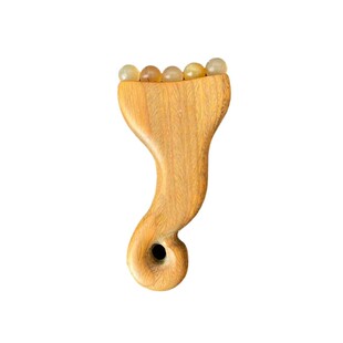 绿檀羊角眼部经络刷眉骨刷脸梳按摩刮痧如意按摩棒拨筋实木便捷