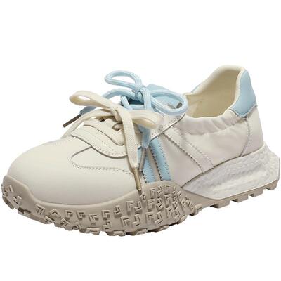 百丽双鞋带芭蕾运动德训阿甘鞋女新款增高鞋休闲鞋子E3A1DCA5