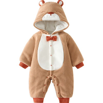 宝宝可爱夹棉保暖加厚连体衣冬季
