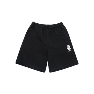 ADLV基础款AC熊短裤黑色印花休闲裤2026年春季新款运动裤百搭潮牌
