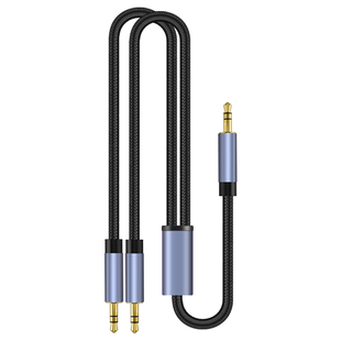 AUX音频线一分二3.5mm接口同时连接2个音响一拖二连接线手机电脑通用立体声笔记本车载音箱双声道耳机3公头线