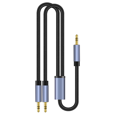 AUX音频线一分二3.5mm接口同时连接2个音响一拖二连接线手机电脑通用立体声笔记本车载音箱双声道耳机3公头线