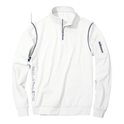 MrBu布先生拉链领长袖t恤字母印花口袋设计干爽运动上衣男PT15515