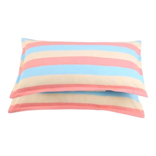 纯棉枕套老粗布枕套不起球帆布加厚加密条纹枕头套信封式枕套一对