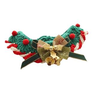 猫咪圣诞节项圈围兜狗狗饰品帽子衣服编织手工装扮宠物围巾围脖