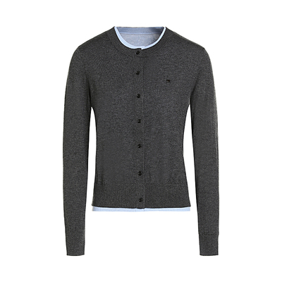 JESSIE羊毛混纺假两件拼色针织衫