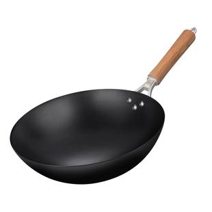 章丘老式手工纯铁锅不粘锅无涂层炒锅家用炒菜锅氮化锅燃气灶适用