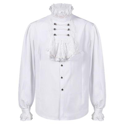 英伦宫廷荷叶边衬衫蕾丝立领衬衣