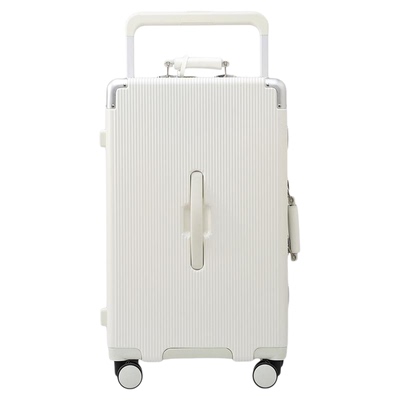 强烈推荐！宽拉杆行李箱女铝框26