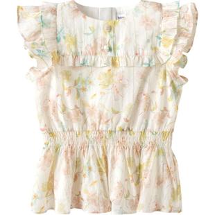 【premium】巴拉巴拉童装高端线夏探秘自然系列荷叶边短袖衬衫女