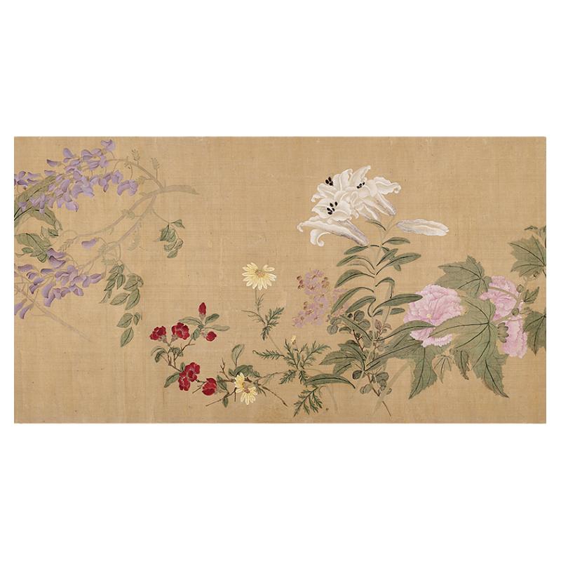 清恽寿平百花图卷花卉工笔画