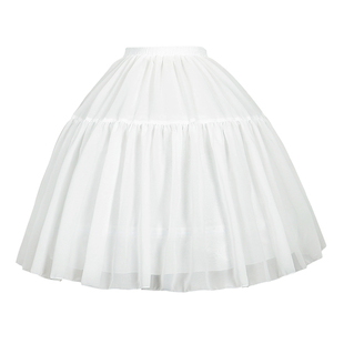 洛丽塔裙撑日常lolita蓬蓬裙可调节夏季鱼骨撑中长款暴力卡门衬裙