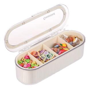 儿童发饰收纳盒装发夹发卡发圈头绳皮筋饰品盒分格抓夹女童头饰盒
