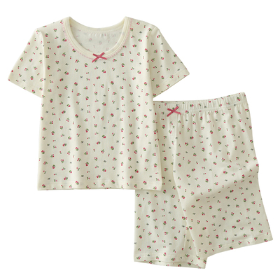 夏季女童短袖五分裤套装薄款纯棉