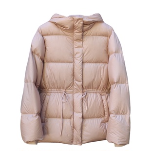 冬季新款羽绒服女短款小个子宽松抽绳收腰连帽外套韩系泡芙面包服