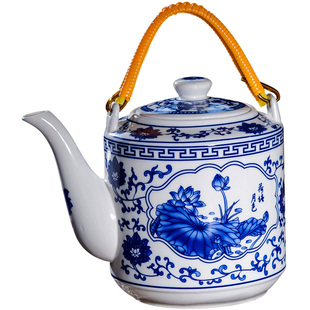 家用陶瓷茶壶大容量水壶凉水壶大茶壶沏茶壶耐高温瓷茶壶青花凉白