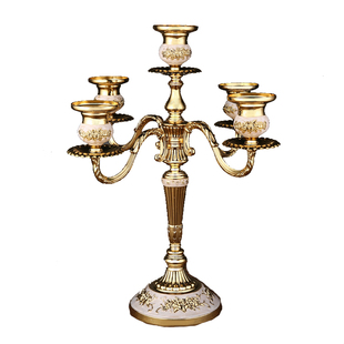 欧式烛台浪漫烛光晚餐婚庆奢华宫廷摆件家用餐桌美式复古蜡烛台