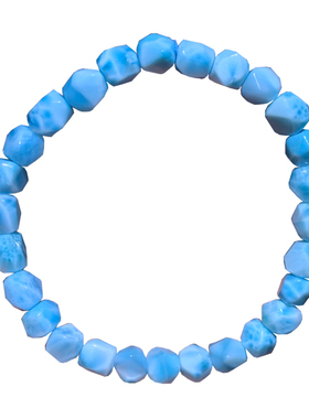 天然海纹石拉利玛随形单圈手串女