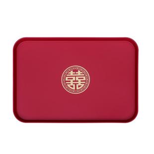 结婚喜盘婚礼果盘喜糖盘客厅红色喜庆敬茶杯喜字托盘婚庆用品大全