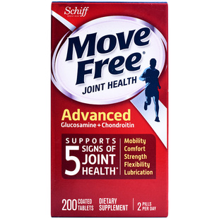 美国维骨力Schiff MoveFree氨基葡萄糖维骨力氨糖软骨素红瓶200粒
