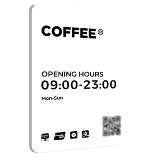 营业时间告示牌玻璃门贴挂牌亚克力牌子美容院餐厅店铺门口上下班公示广告牌创意个性网红风提示标识牌定制