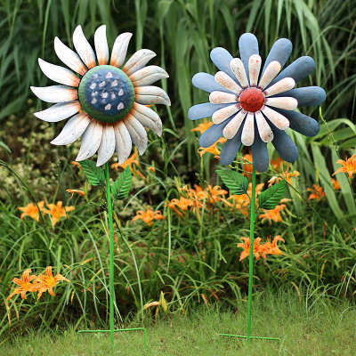 铁艺花阳台花园庭院别墅院子布置风车户外幼儿园民宿造景装饰摆件