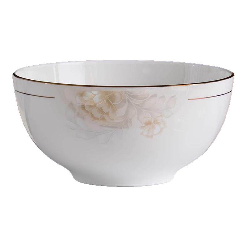 7/8英寸汤碗1个景德镇陶瓷餐具2025新款家用轻奢面碗轻奢金边饭碗