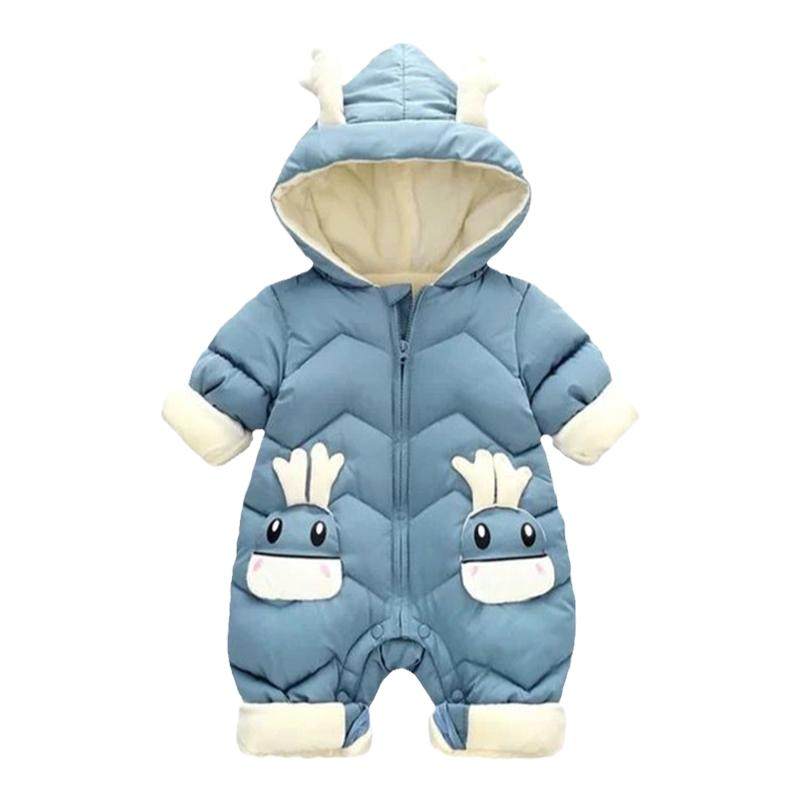 新生婴儿冬季外出抱衣冬天加厚衣服羽绒棉服小宝宝保暖连帽连体衣