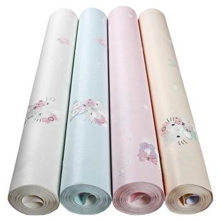 墙纸自粘儿童女孩卧室公主风壁纸男孩房间卡通环保加厚3D立体墙贴