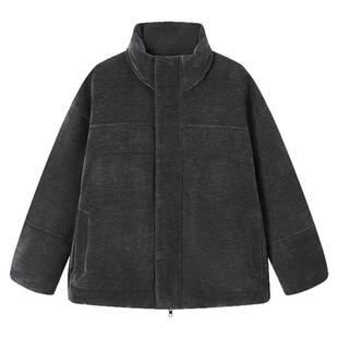 流石男装轻机能绒感短款羽绒服2025年冬季新款男士设计感防寒外套