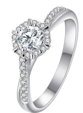 星织扭臂仿真钻戒一克拉50分戒指结婚对戒活口婚礼道具仪式现场用