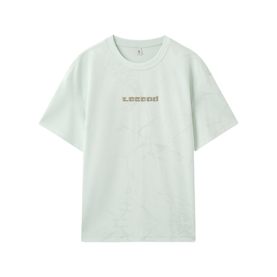 快鱼2026年夏季男士双面布满印印花T恤 微宽松小落肩立体工艺短袖