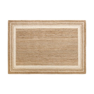 手工编织草编亚麻黄麻地毯圆形客厅沙发茶几卧室地垫田园风可定制