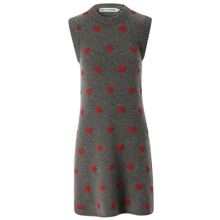 【美丽诺羊毛】IIIVIVINIKO秋季新款提花无袖A字针织连衣裙女