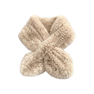 真獭兔毛围巾韩版简约皮草编制毛毛围脖双面毛绒保暖加厚毛领子女