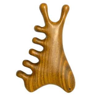 多功能檀木按摩梳天然绿檀木四合一头皮经络眼部舒压刮痧脸实木梳