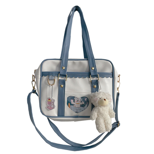 日系原宿可爱少女学生手提包包韩版ins软妹PU皮斜挎包百搭制服包